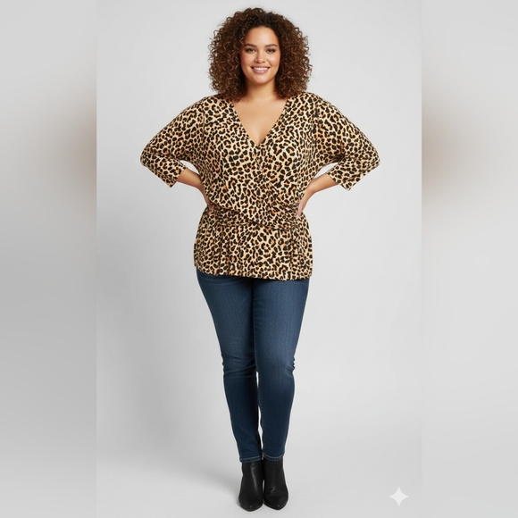 Lane Bryant Tops - Lane Bryant Leopard Print Blouse